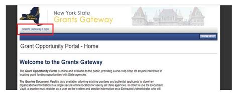 new york state grants gateway login